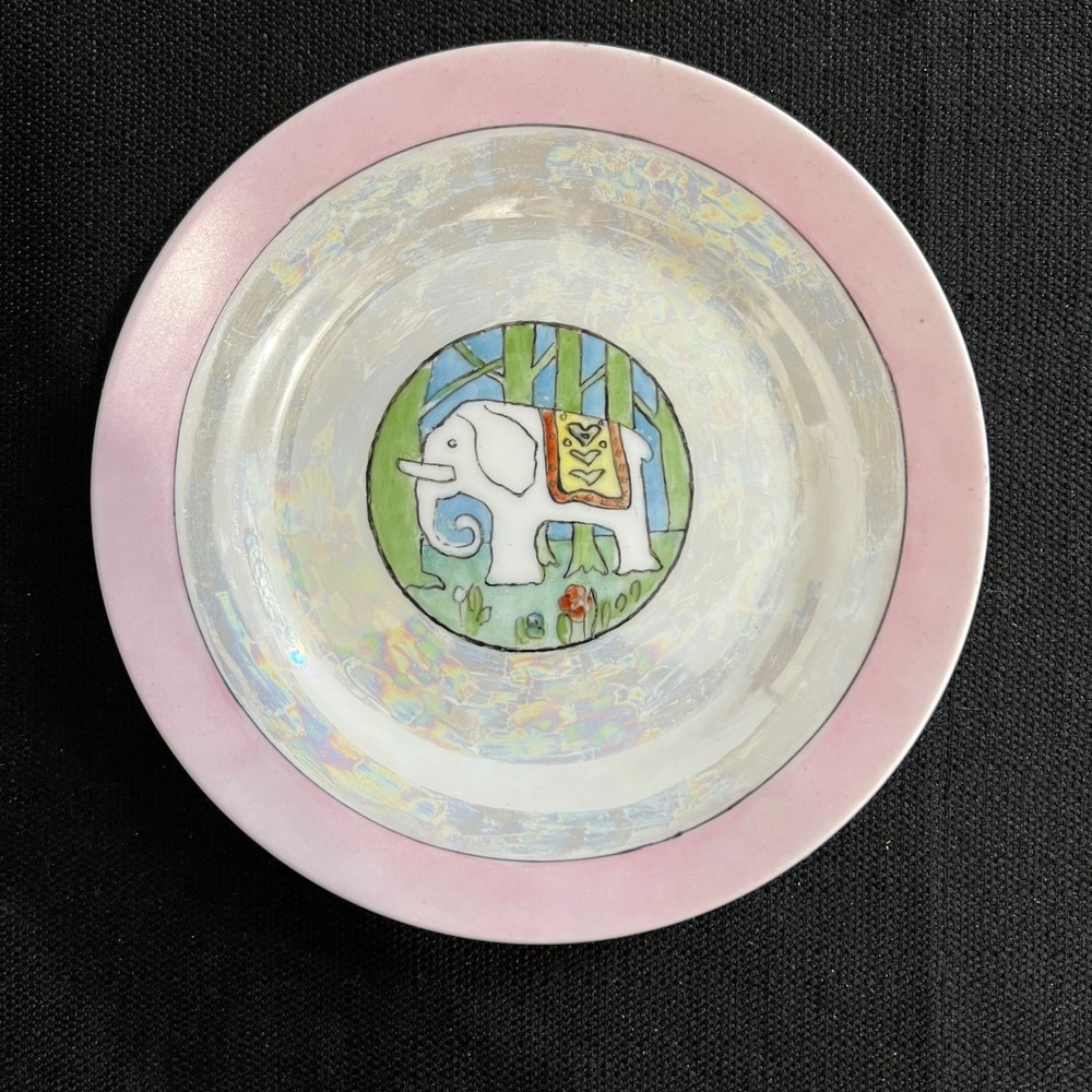 Vintage Noritake Nippon Pink Lustreware Elephant Small Plate Porcelain Japan